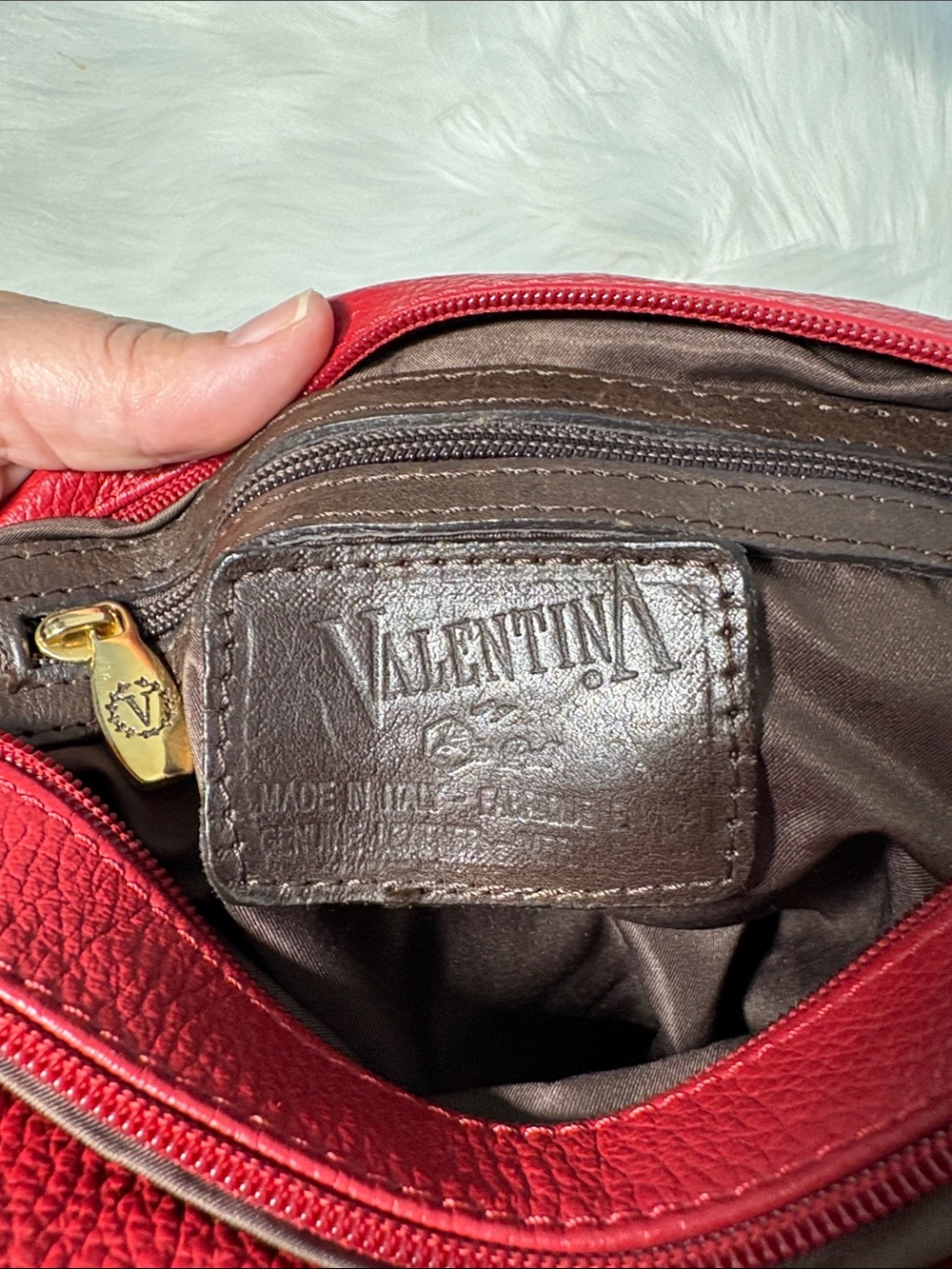 Valentina Italian Pebbled Leather Sling Bag Backpack Purse - Picture 8 of 16